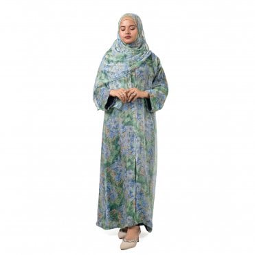 Printed Muslim Crepe Georgette Abaya - ML 32988