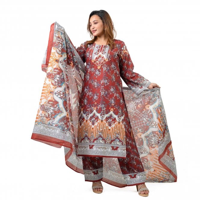 Printed Trouser Suit: ML 15068