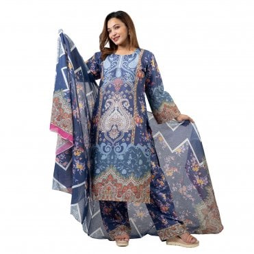 Printed Trouser Suit: ML 15070