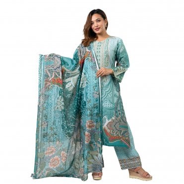 Printed Trouser Suit: ML 15075