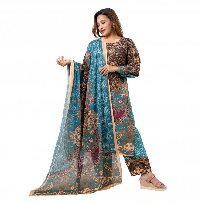 Printed Trouser Suit: ML 15082