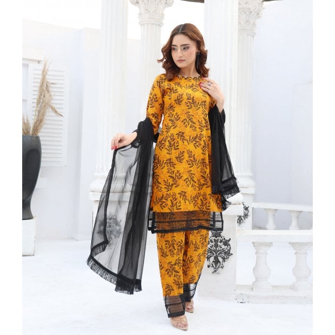 Printed Winter Khadder Trouser Suit: ML 14854