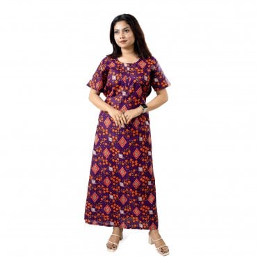 Women's Printed Cotton Nightie - ML 82131