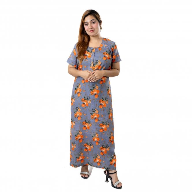 Women's Printed Cotton Nightie - ML 82133