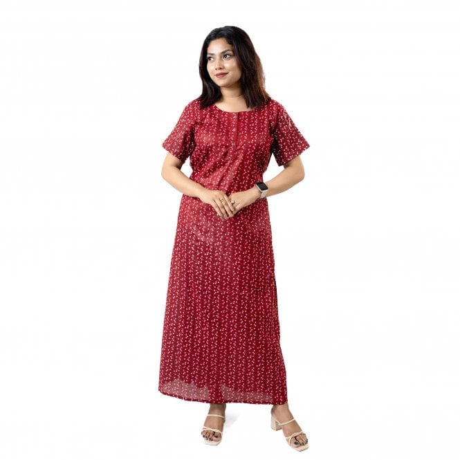 Women's Printed Cotton Nightie - ML 82134