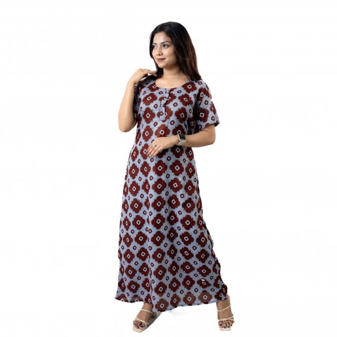 Women's Printed Cotton Nightie - ML 82135