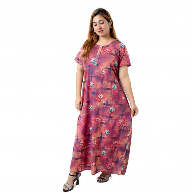 Women's Printed Cotton Nightie - ML 82136