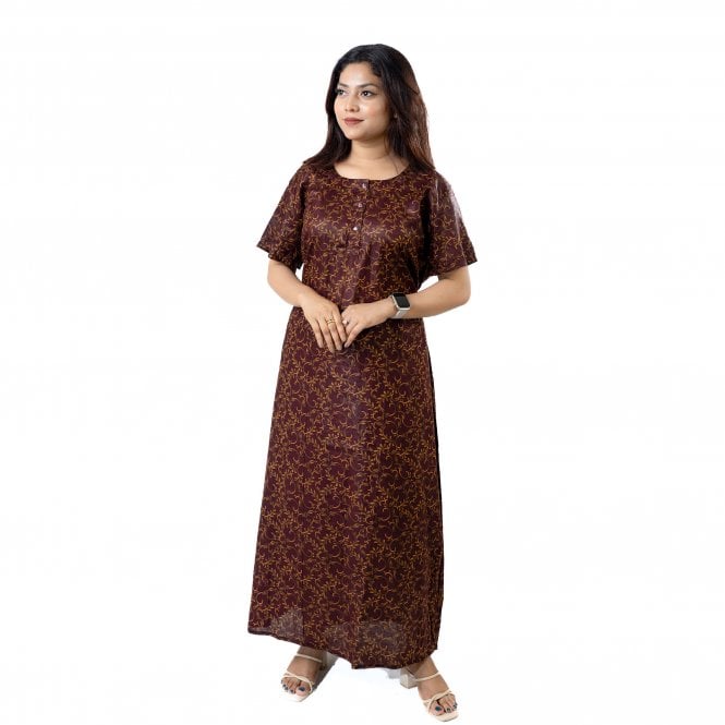 Women's Printed Cotton Nightie - ML 82140