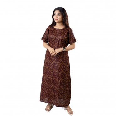 Women's Printed Cotton Nightie - ML 82140