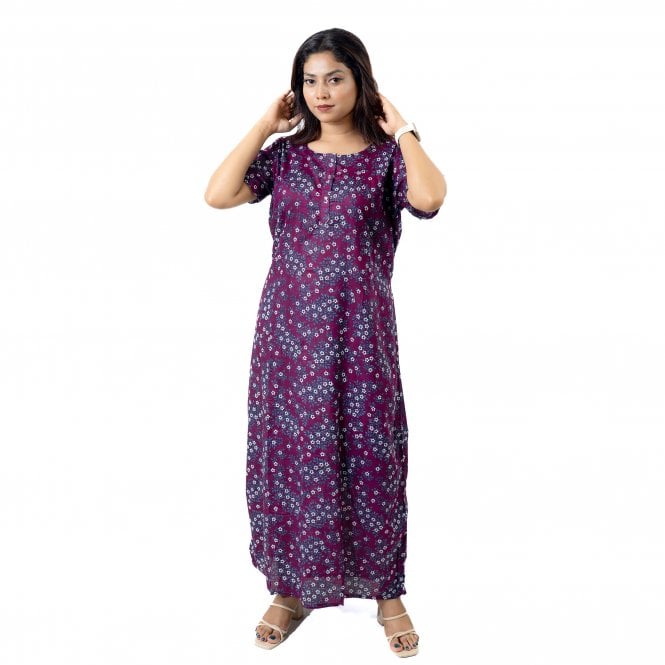 Women's Printed Cotton Nightie - ML 82142