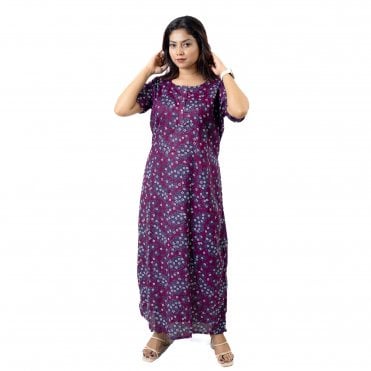 Women's Printed Cotton Nightie - ML 82142