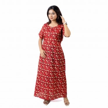 Women's Printed Cotton Nightie - ML 82143