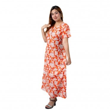 Women's Printed Cotton Nightie - ML 82150