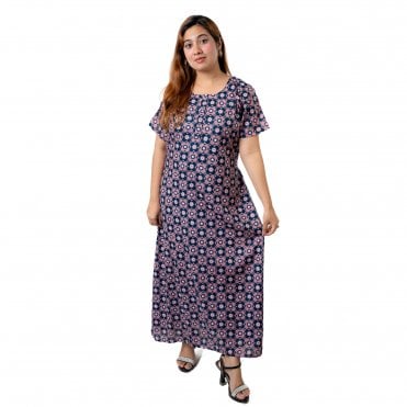 Women's Printed Cotton Nightie - ML 82151