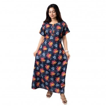 Women's Printed Cotton Nightie - ML 82153