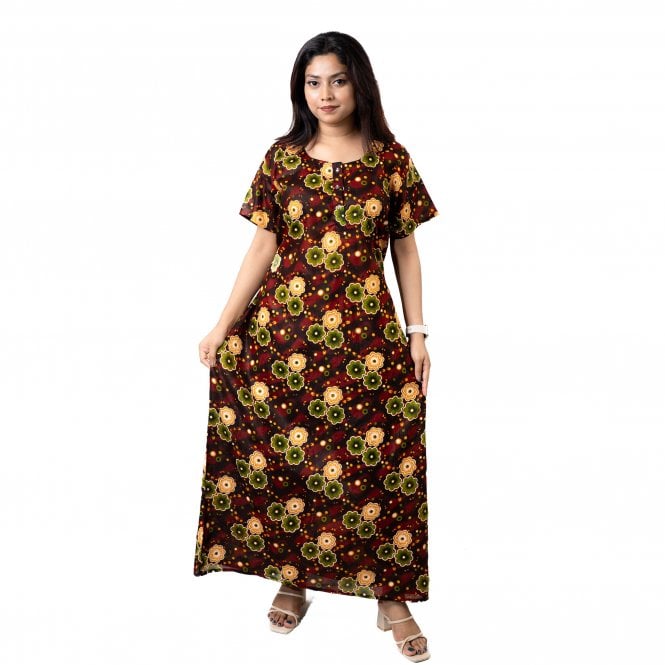 Women's Printed Cotton Nightie - ML 82156