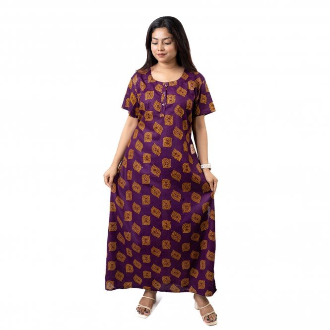 Women's Printed Cotton Nightie - ML 82158