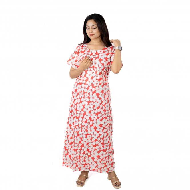 Women's Printed Cotton Nightie - ML 82162