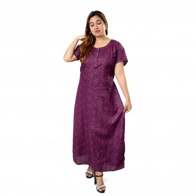 Women's Printed Cotton Nightie - ML 82164