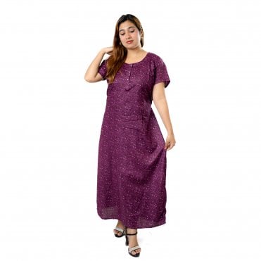 Women's Printed Cotton Nightie - ML 82164