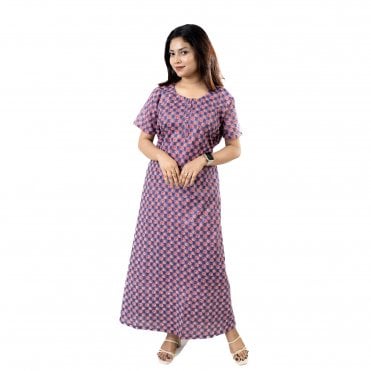 Women's Printed Cotton Nightie - ML 82172