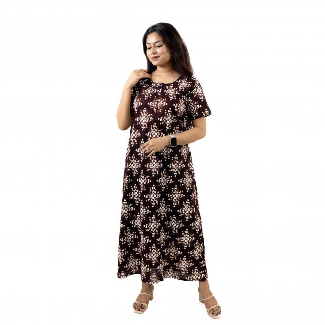 Women's Printed Cotton Nightie - ML 82179