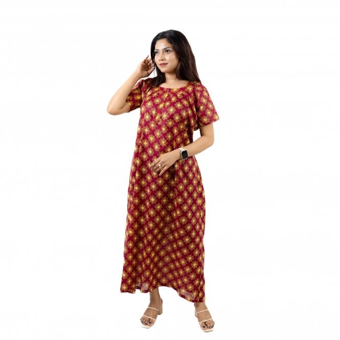 Women's Printed Cotton Nightie - ML 82185