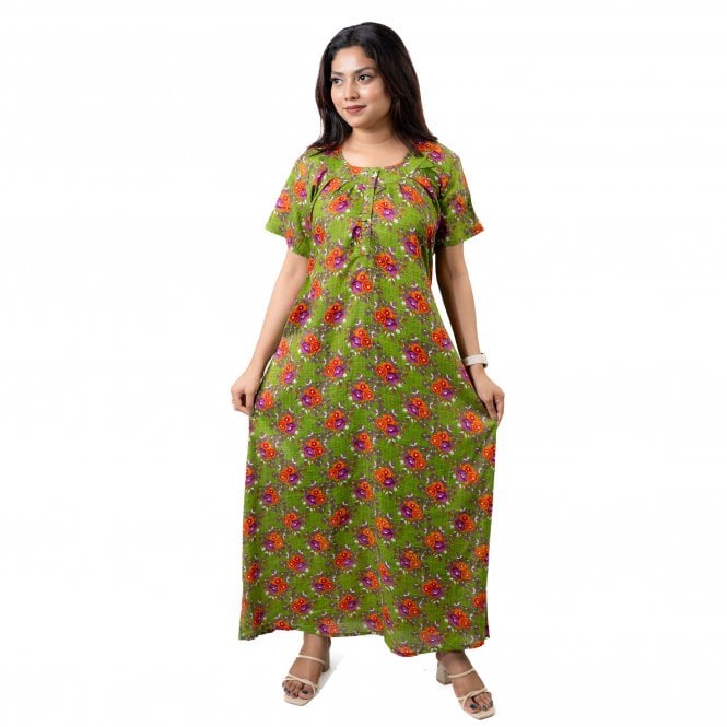 Women's Printed Cotton Nightie - ML 82196