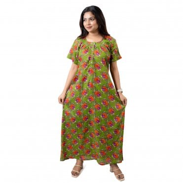 Women's Printed Cotton Nightie - ML 82196