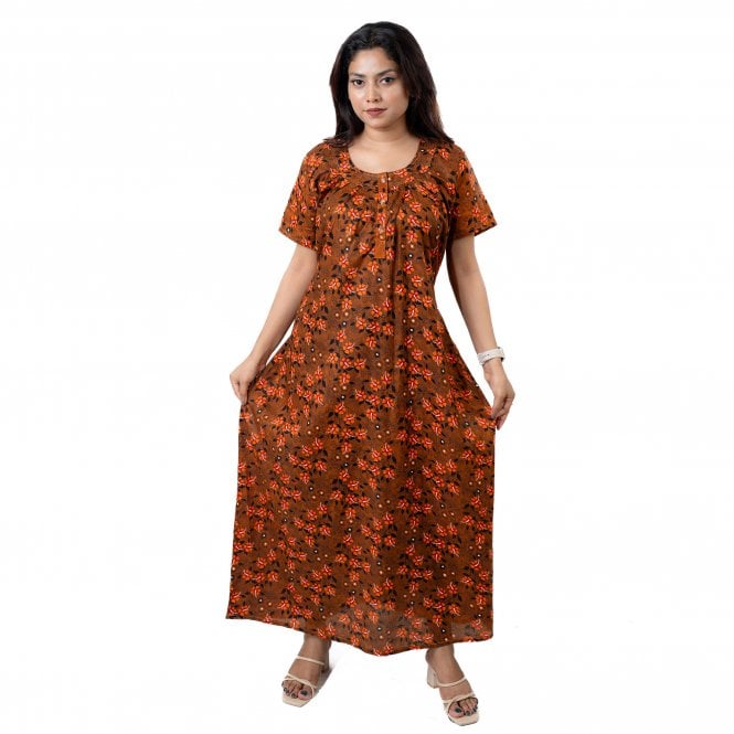 Women's Printed Cotton Nightie - ML 82202