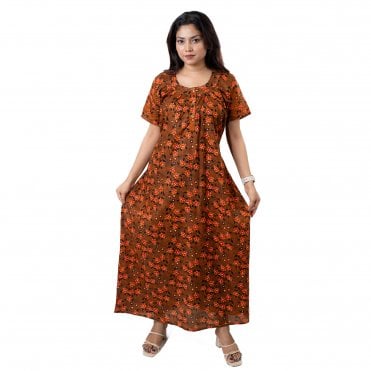 Women's Printed Cotton Nightie - ML 82202