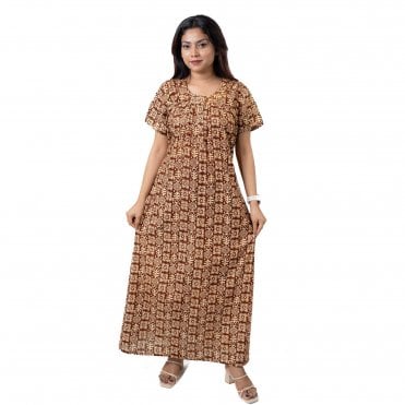 Women's Printed Cotton Nightie - ML 82208