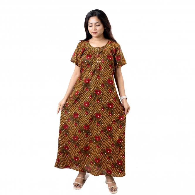 Women's Printed Cotton Nightie - ML 82210