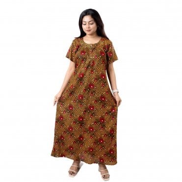 Women's Printed Cotton Nightie - ML 82210