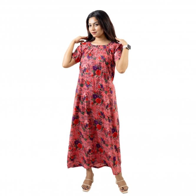 Women's Printed Cotton Nightie - ML 82211