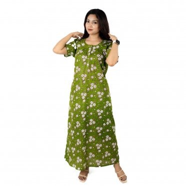 Women's Printed Cotton Nightie - ML 82220