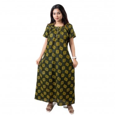 Women's Printed Cotton Nightie - ML 82230