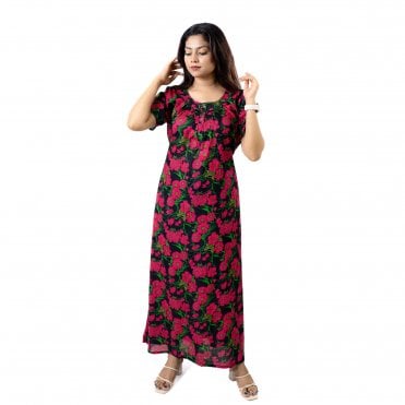 Women's Printed Cotton Nightie - ML 82238