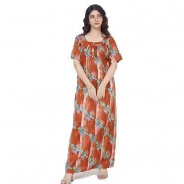 Women's Printed Cotton Nightie - ML 82249
